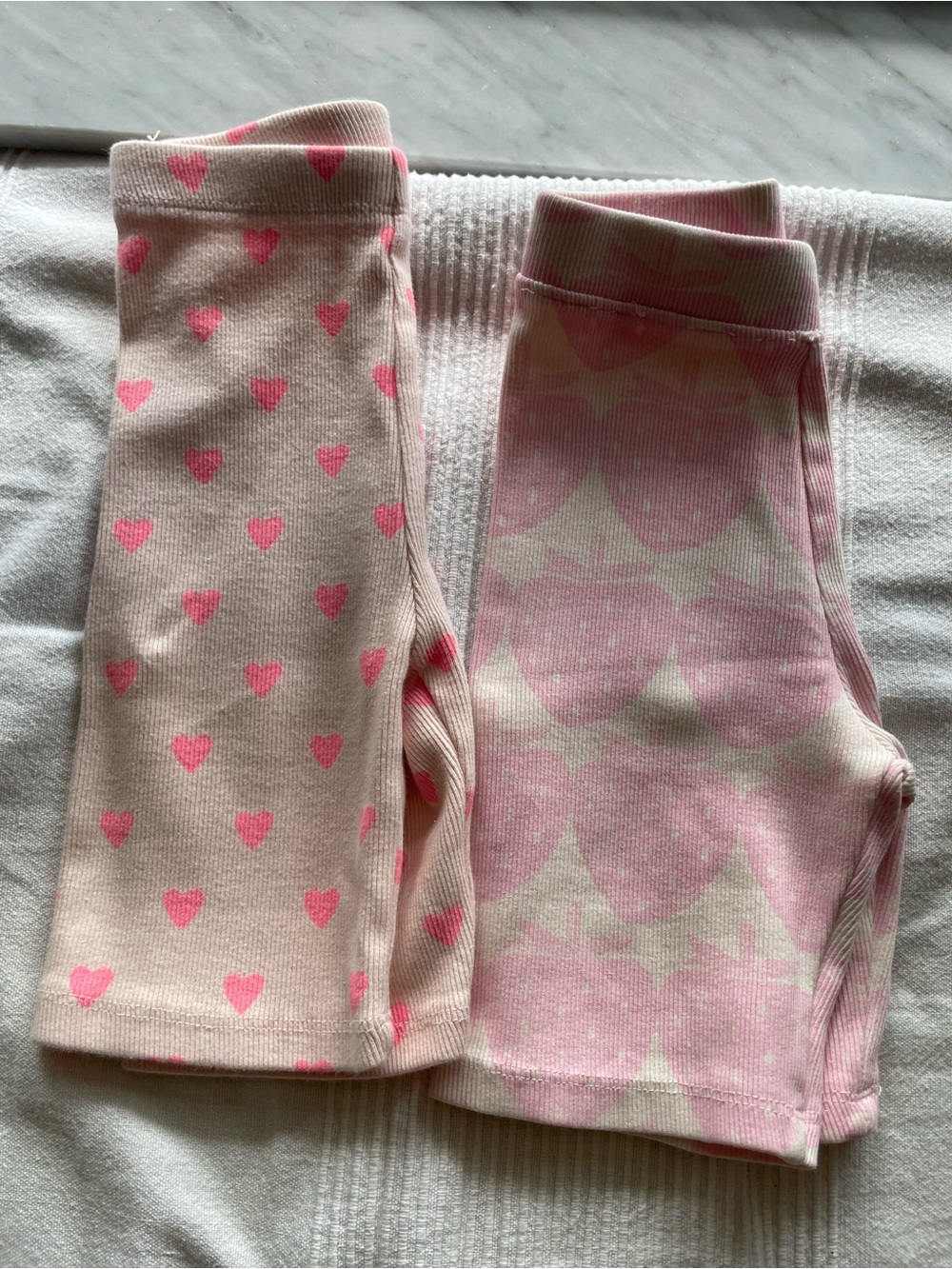 Zara Pink Heart Pattern Girls Leggings (2 Pack)